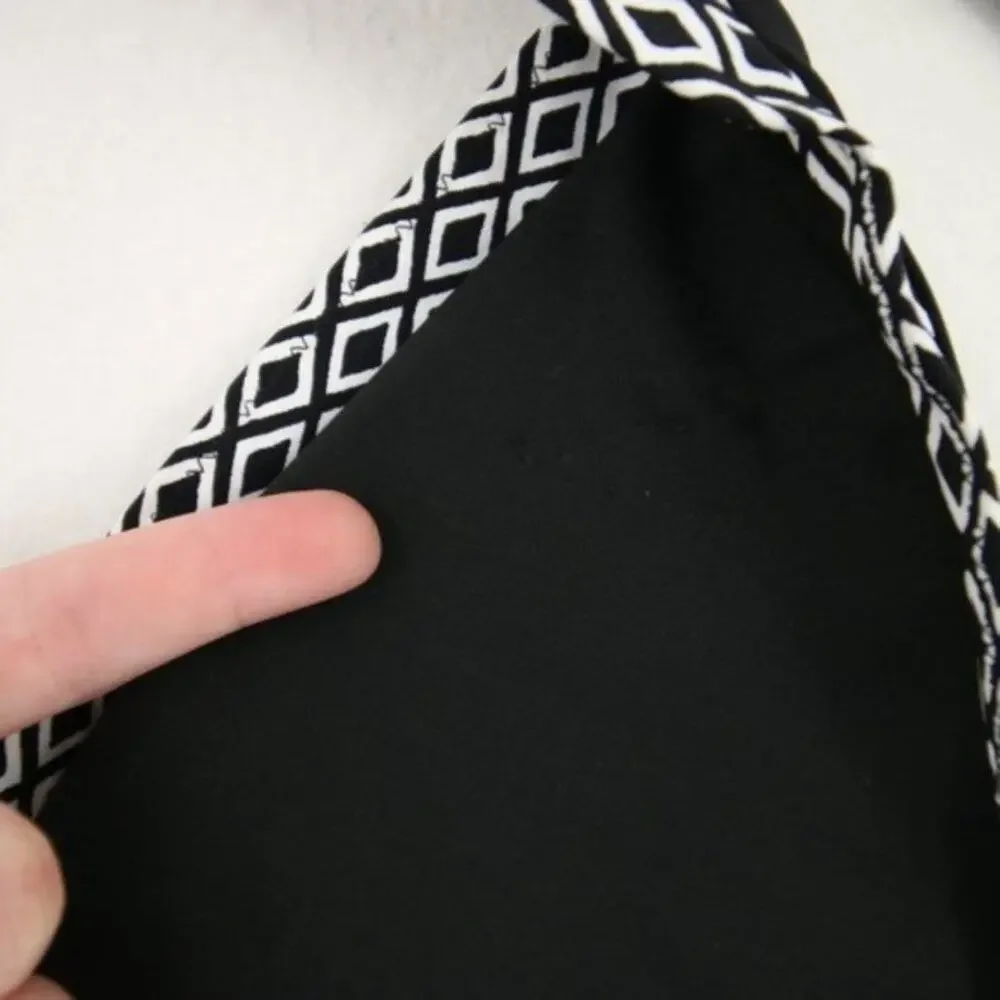 Lands End Black White Pattern Bikini Top Tassel NEW Size Large (14-16) - Picture 5 of 6